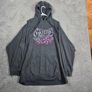 Glamis Graphic Zip Up‎ Hoodie Black Pink Stars Mens 3XL